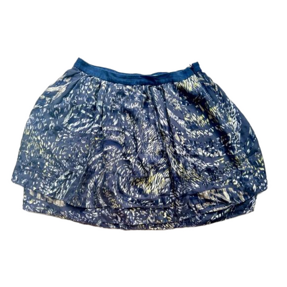walter Dresses & Skirts - Walter silk Blue  Short Skirt Size 2 Print Skater Skirt